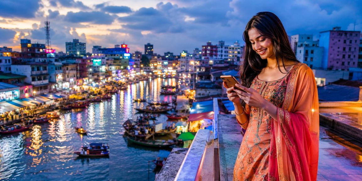 Playing kt999 casino slots on mobile amid a tea garden setting in Barisal